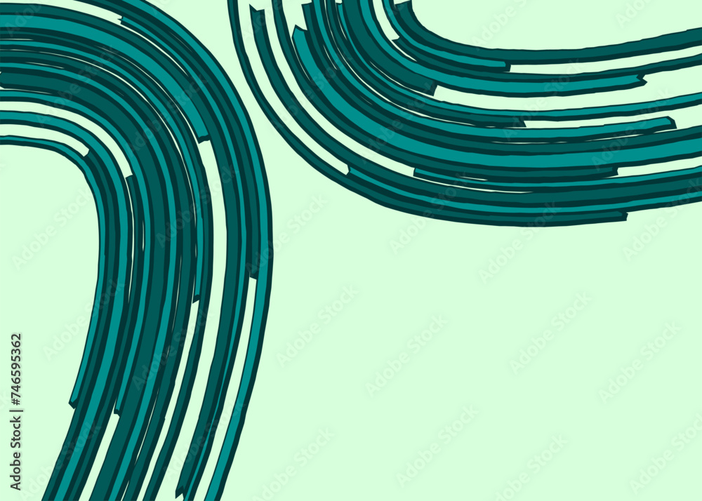 Poster minimalist background with curved brush lines pattern and with some copy space area