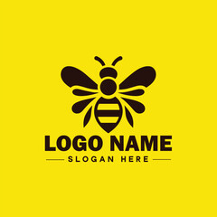 Bee logo insect honey Bee modern minimalist business logo icon editable vector