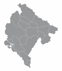 Naklejka premium Montenegro divisions map