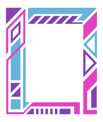 Abstract vibrant vertical modern frame. Colorful geometric rectangle border. Copy space for your images and text	