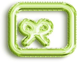 Gift Lime Foil Balloon Icon