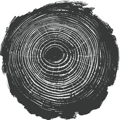 Silhouette Tree rings wood black color only