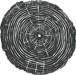 Fototapeta premium Silhouette Tree rings wood black color only