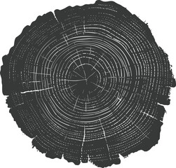 Silhouette Tree rings wood black color only