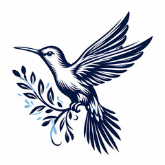 Fototapeta premium hummingbird vecor style PNG image with abstract line and color