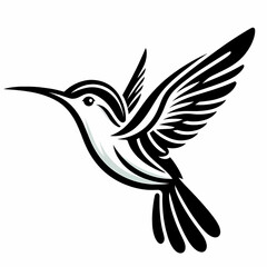 Obraz premium hummingbird vecor style PNG image with abstract line and color