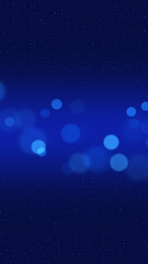 vertical abstract blue bokeh background with glowing and shining particles, blank social media design element	