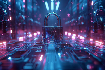 Cybersecurity is the practice of protecting internet connected systems and data breach detection. - obrazy, fototapety, plakaty