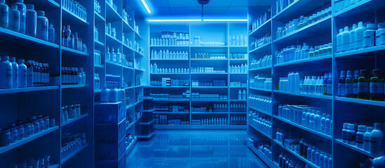 medicines pharmacy shelves