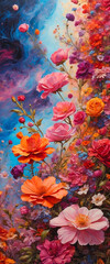 Beautiful flowers painted in watercolor - 746598777