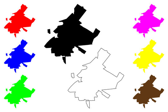 Birigui city (Federative Republic of Brazil, Sao Paulo state) map vector illustration, scribble sketch Birigui map