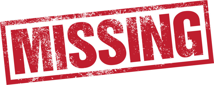 Missing. Vector Rubber Stamp.