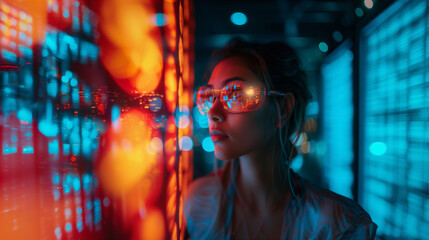 Obraz premium AR Elevation Person Wearing Glasses in a Virtual Portrait