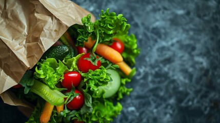 Paper Bag Overflowing with Healthy Produce