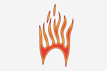 outline flame doodle vector image