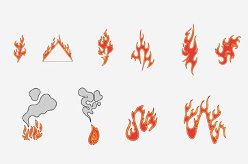 outline flame doodle vector image