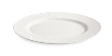 Beautiful ceramic plate isolated on white. Cooking utensil