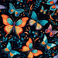 seamless pattern with butterflies