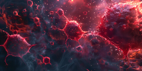 cancer cell distribution .medical concept - obrazy, fototapety, plakaty