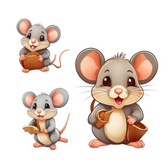 cute mouse cartoon ilustration