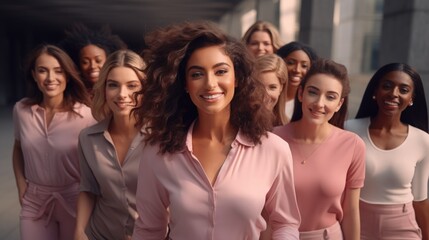Obraz premium multinational young women together, best friends. girls power. International Women's Day, March 8. Group of women