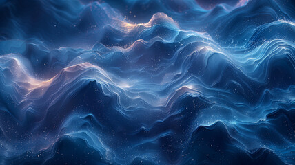 Obraz premium fluid data flow through swirling lines and shapes