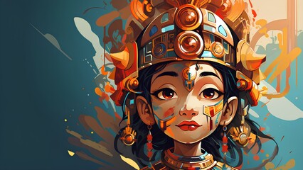 Illustrations of cartoon characters and culture like Thailand