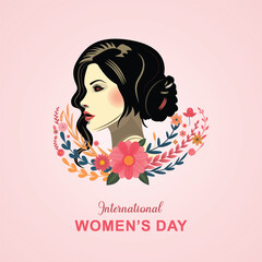Women's day | 8 march, for background design with 8th, March, International, women's day poster, post, with beautiful woman silhouette and | happy, International Women’s day | Light Background