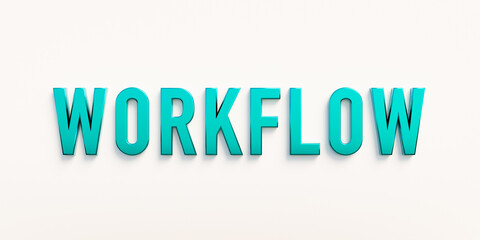 Workflow, banner - sign. The word 