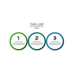 Business Infographic template. Thin line design with numbers 3 options or steps.