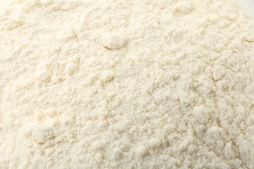 Texture of baking powder as background, closeup