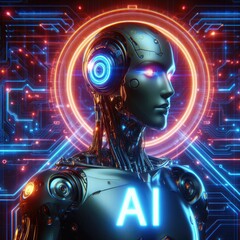 Robo Realm: AI Cyborg's Cyberpunk Wonderland