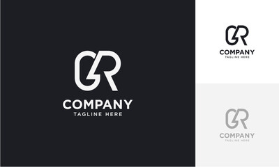 Initial letter GR logo vector design template
