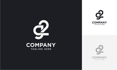 Initial letter G2 or 2G logo vector design template