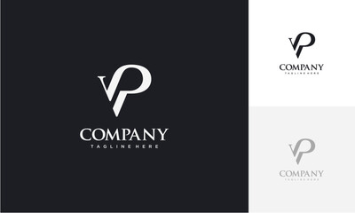 Initial letter VP logo vector design template
