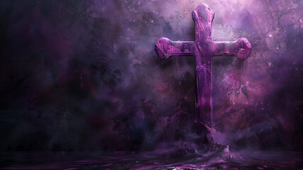 vivid ash cross at its heart, set on an abstract background - obrazy, fototapety, plakaty