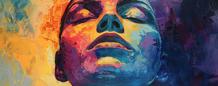 Creative art therapy session, using painting to express emotions and promote healing