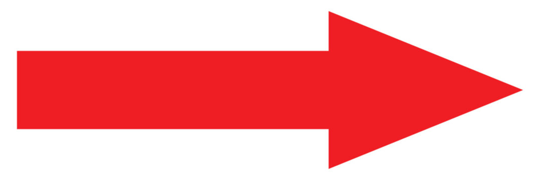 Red right arrow icon. Vector isolated on white background. Vector illustration.