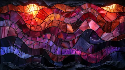 Foto op Canvas swirling patterns and textures, framed in deep hues of purple and black. © CtrlN