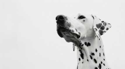 Dalmatian Dog Looking Up at Sky