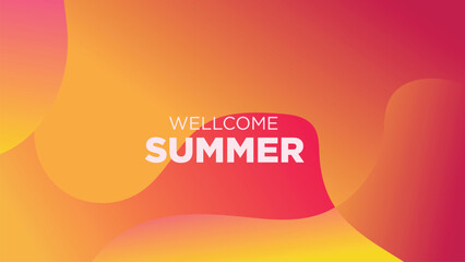 abstract gradient red and yellow hot wave for wellcome summer banner or print vector illustration