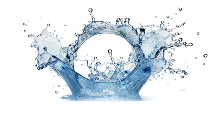 Blue Water Splash Isolated on Transparent Background for Refreshing Concepts