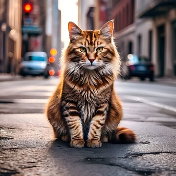 cat on the street, cute cate sitting on the street and looking so beautiful  and amazing, the picture of cate looking so charming