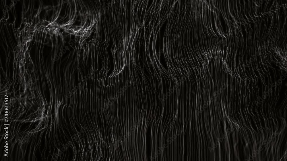 Poster minimal design waving mesh lines background/ 4k motion graphics of an abstract fractal organic mesh 