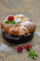 Baked yeast dumpling with poppy seed filling