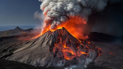 Eruption d'un volcan - obrazy, fototapety, plakaty