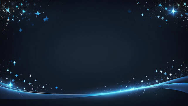 dark blue background with stars, glare and highlighted area