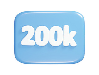 200k icon 3d render illustration
