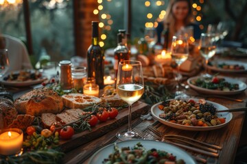 An exquisitely arranged dinner table with attention to detail signaling a celebration or a festive gathering