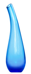Bent neck blue vase isolated on transparent background